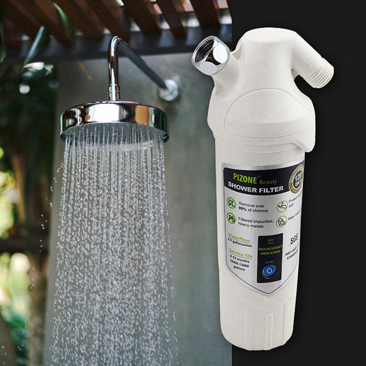 PIZONE bathing treasure to chlorine, shower head water filter